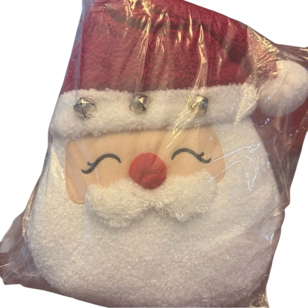 Red and White Santa Pillow 12”x12”